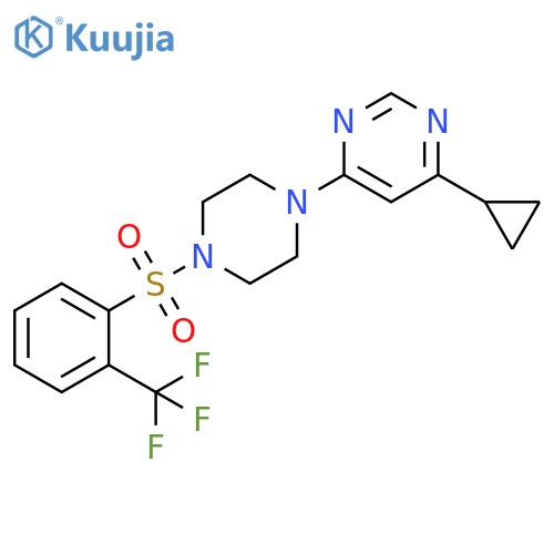 4-cyclopropyl-6-{4-[2-(trifluoromethyl)benzenesulfonyl]piperazin-1-yl}pyrimidine structure