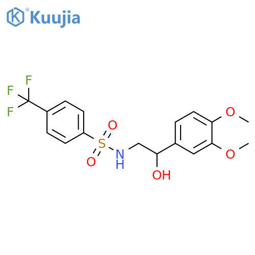 N-[2-(3,4-dimethoxyphenyl)-2-hydroxyethyl]-4-(trifluoromethyl)benzene-1-sulfonamide structure