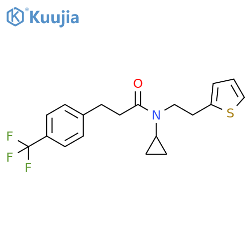 N-cyclopropyl-N-[2-(thiophen-2-yl)ethyl]-3-[4-(trifluoromethyl)phenyl]propanamide structure