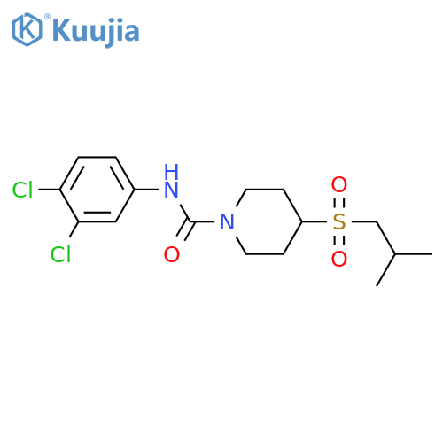 N-(3,4-dichlorophenyl)-4-(2-methylpropanesulfonyl)piperidine-1-carboxamide structure