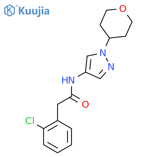 2-(2-chlorophenyl)-N-[1-(oxan-4-yl)-1H-pyrazol-4-yl]acetamide structure