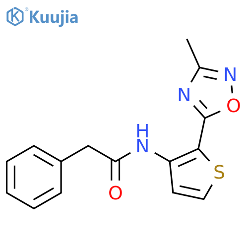 N-[2-(3-methyl-1,2,4-oxadiazol-5-yl)thiophen-3-yl]-2-phenylacetamide structure