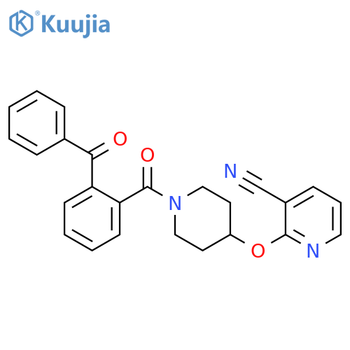 2-{[1-(2-benzoylbenzoyl)piperidin-4-yl]oxy}pyridine-3-carbonitrile structure