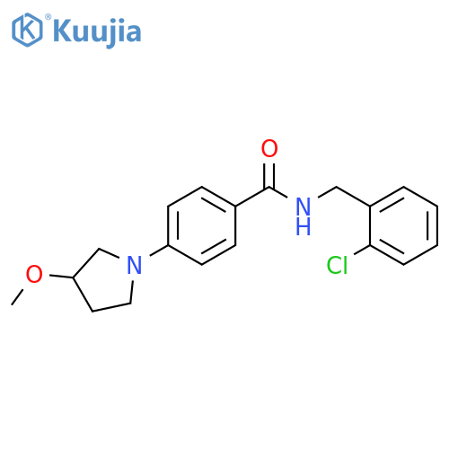 N-[(2-chlorophenyl)methyl]-4-(3-methoxypyrrolidin-1-yl)benzamide structure