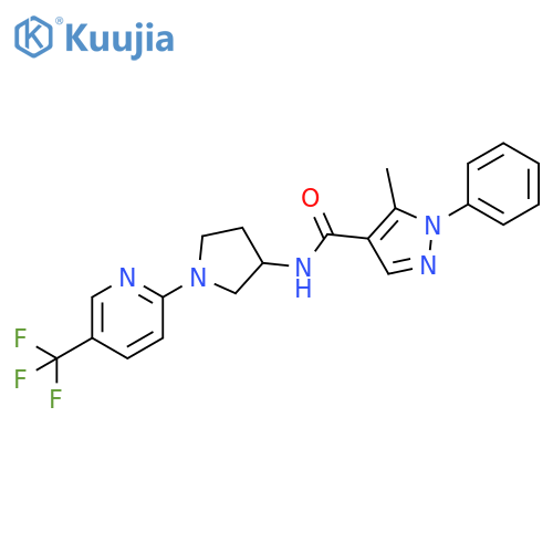 5-methyl-1-phenyl-N-{1-[5-(trifluoromethyl)pyridin-2-yl]pyrrolidin-3-yl}-1H-pyrazole-4-carboxamide structure