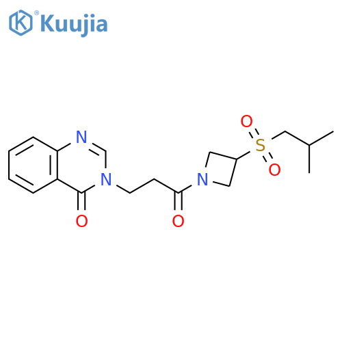 3-{3-[3-(2-methylpropanesulfonyl)azetidin-1-yl]-3-oxopropyl}-3,4-dihydroquinazolin-4-one structure