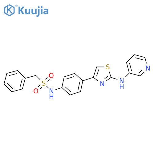 1-phenyl-N-[4-[2-(pyridin-3-ylamino)-1,3-thiazol-4-yl]phenyl]methanesulfonamide structure