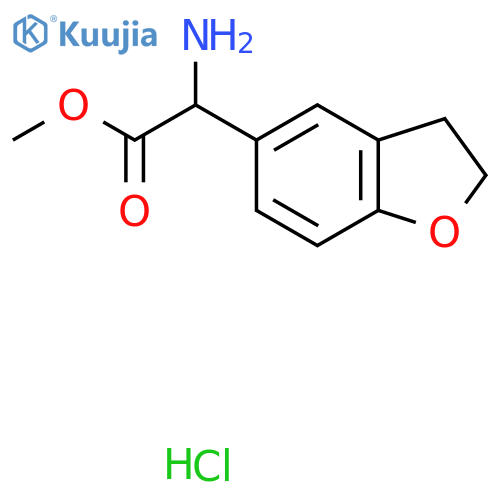 Methyl 2-amino-2-(2,3-dihydro-1-benzofuran-5-yl)acetate hydrochloride structure