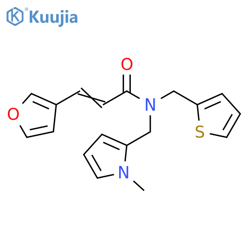(2E)-3-(furan-3-yl)-N-[(1-methyl-1H-pyrrol-2-yl)methyl]-N-[(thiophen-2-yl)methyl]prop-2-enamide structure