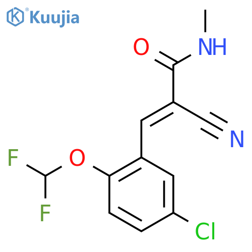 3-[5-chloro-2-(difluoromethoxy)phenyl]-2-cyano-N-methylprop-2-enamide structure