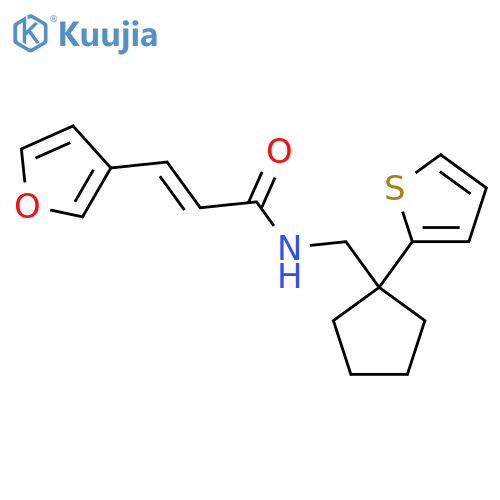 (2E)-3-(furan-3-yl)-N-{1-(thiophen-2-yl)cyclopentylmethyl}prop-2-enamide structure
