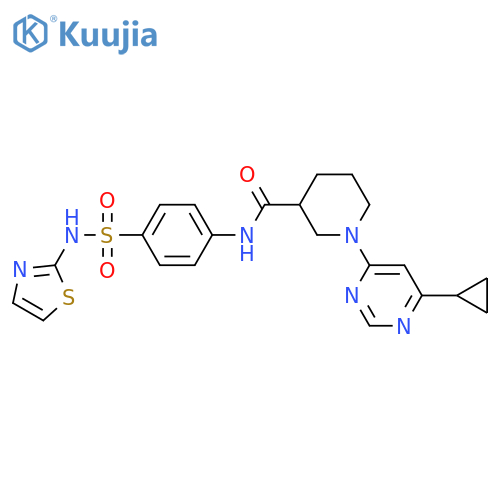 1-(6-cyclopropylpyrimidin-4-yl)-N-{4-[(1,3-thiazol-2-yl)sulfamoyl]phenyl}piperidine-3-carboxamide structure