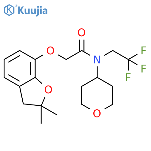 2-[(2,2-dimethyl-2,3-dihydro-1-benzofuran-7-yl)oxy]-N-(oxan-4-yl)-N-(2,2,2-trifluoroethyl)acetamide structure