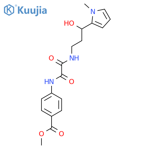 methyl 4-({[3-hydroxy-3-(1-methyl-1H-pyrrol-2-yl)propyl]carbamoyl}formamido)benzoate structure