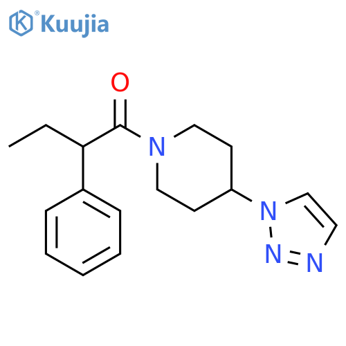 2-Phenyl-1-[4-(1H-1,2,3-triazol-1-yl)-1-piperidinyl]-1-butanone structure