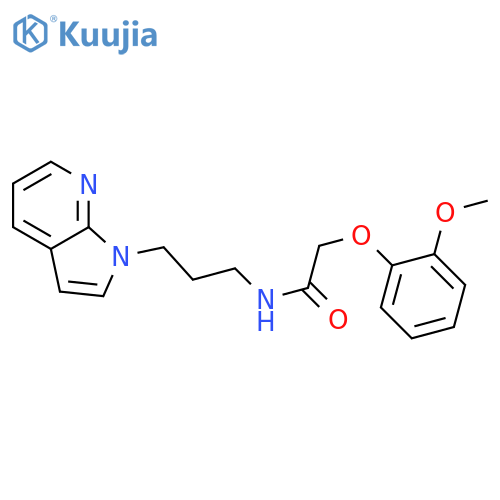 2-(2-methoxyphenoxy)-N-(3-{1H-pyrrolo[2,3-b]pyridin-1-yl}propyl)acetamide structure