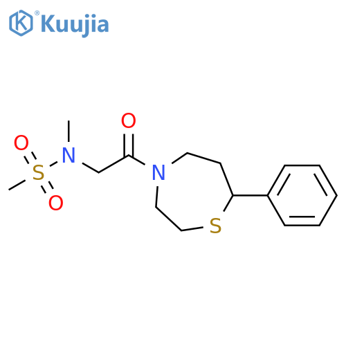 N-methyl-N-[2-oxo-2-(7-phenyl-1,4-thiazepan-4-yl)ethyl]methanesulfonamide structure