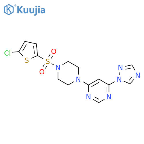 4-[4-(5-chlorothiophen-2-yl)sulfonylpiperazin-1-yl]-6-(1,2,4-triazol-1-yl)pyrimidine structure