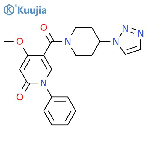 5-(4-(1H-1,2,3-triazol-1-yl)piperidine-1-carbonyl)-4-methoxy-1-phenylpyridin-2(1H)-one structure
