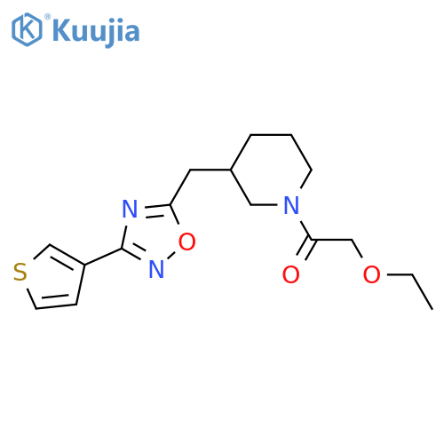 2-ethoxy-1-(3-{[3-(thiophen-3-yl)-1,2,4-oxadiazol-5-yl]methyl}piperidin-1-yl)ethan-1-one structure