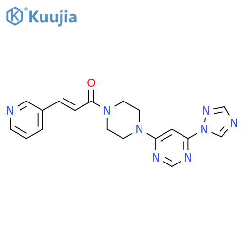 (E)-3-pyridin-3-yl-1-[4-[6-(1,2,4-triazol-1-yl)pyrimidin-4-yl]piperazin-1-yl]prop-2-en-1-one structure