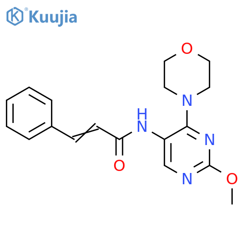 (2E)-N-[2-methoxy-4-(morpholin-4-yl)pyrimidin-5-yl]-3-phenylprop-2-enamide structure