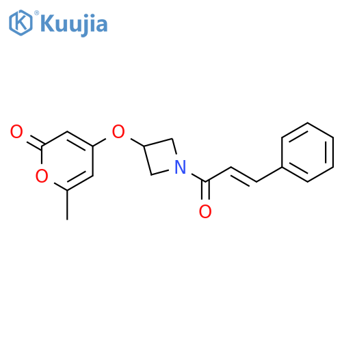 6-methyl-4-[1-[(E)-3-phenylprop-2-enoyl]azetidin-3-yl]oxypyran-2-one structure