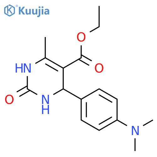 ethyl 4-[4-(dimethylamino)phenyl]-6-methyl-2-oxo-1,2,3,4-tetrahydropyrimidine-5-carboxylate structure