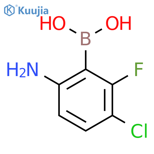 (6-amino-3-chloro-2-fluoro-phenyl)boronic acid structure