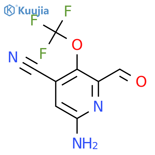 6-Amino-4-cyano-3-(trifluoromethoxy)pyridine-2-carboxaldehyde structure