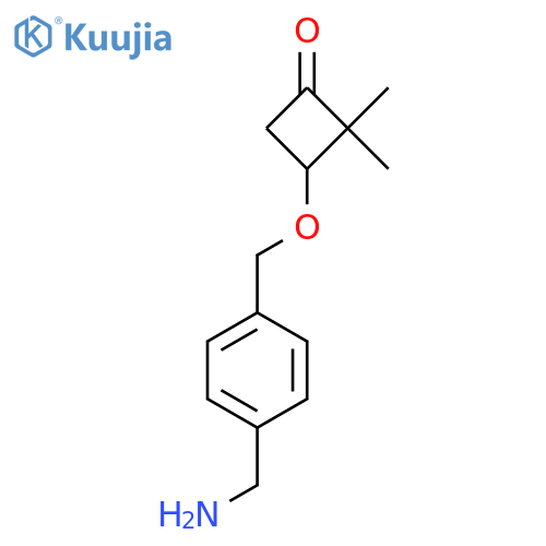 3-{[4-(aminomethyl)phenyl]methoxy}-2,2-dimethylcyclobutan-1-one structure