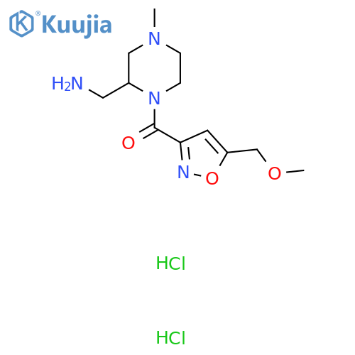(2-(Aminomethyl)-4-methylpiperazin-1-yl)(5-(methoxymethyl)isoxazol-3-yl)methanone dihydrochloride structure