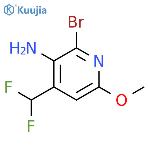 2-bromo-4-(difluoromethyl)-6-methoxypyridin-3-amine structure