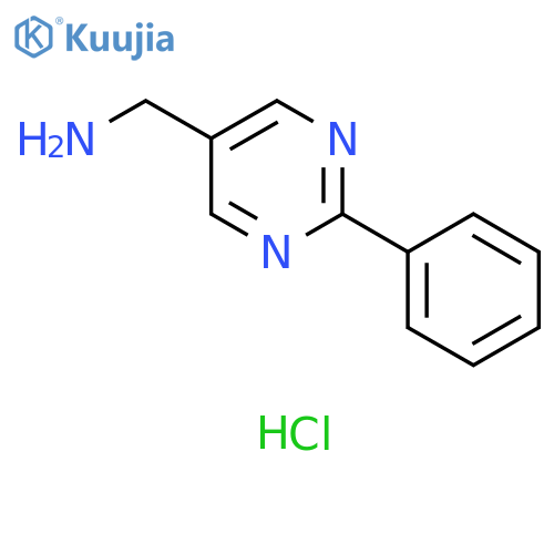 5-Pyrimidinemethanamine, 2-phenyl-, hydrochloride (1:2) structure