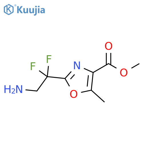4-Oxazolecarboxylic acid, 2-(2-amino-1,1-difluoroethyl)-5-methyl-, methyl ester structure
