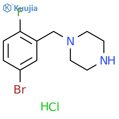 Piperazine, 1-[(5-bromo-2-fluorophenyl)methyl]-, hydrochloride (1:1) structure