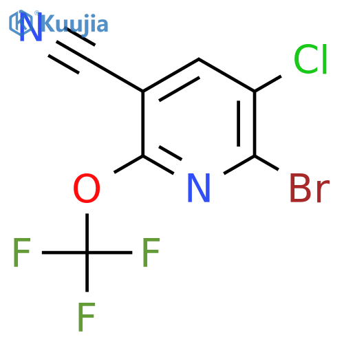 2-Bromo-3-chloro-5-cyano-6-(trifluoromethoxy)pyridine structure