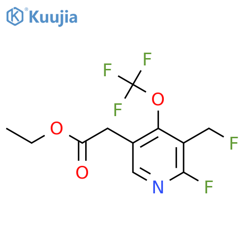 Ethyl 2-fluoro-3-(fluoromethyl)-4-(trifluoromethoxy)pyridine-5-acetate structure