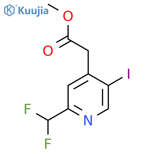 Methyl 2-(difluoromethyl)-5-iodopyridine-4-acetate structure