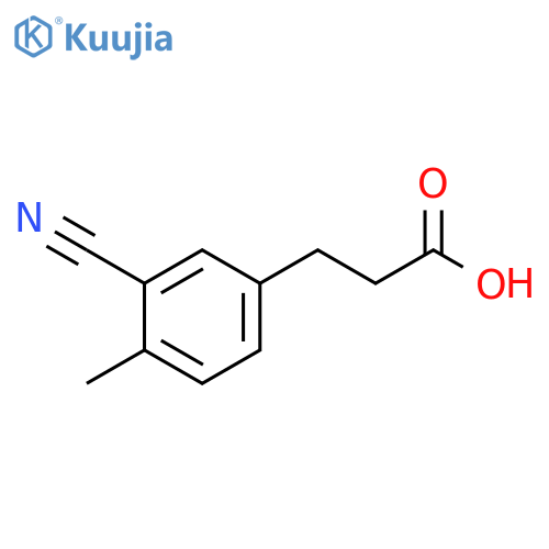 Benzenepropanoic acid, 3-cyano-4-methyl- structure