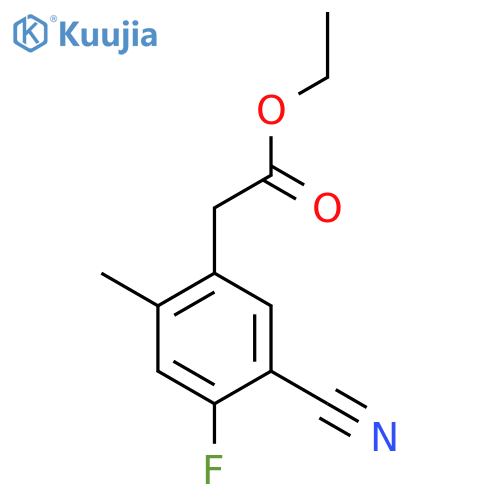 Ethyl 5-cyano-4-fluoro-2-methylphenylacetate structure