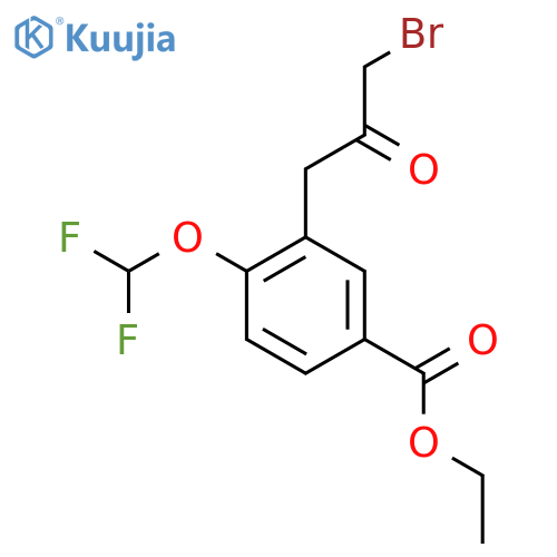 Ethyl 3-(3-bromo-2-oxopropyl)-4-(difluoromethoxy)benzoate structure