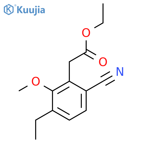 Ethyl 6-cyano-3-ethyl-2-methoxyphenylacetate structure