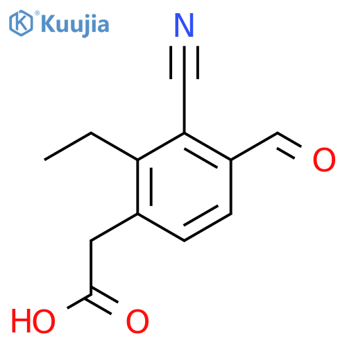 3-Cyano-2-ethyl-4-formylphenylacetic acid structure