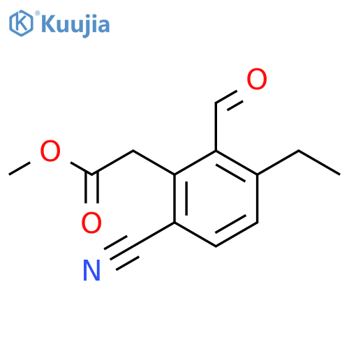 Methyl 6-cyano-3-ethyl-2-formylphenylacetate structure