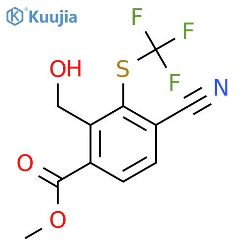 Methyl 4-cyano-2-hydroxymethyl-3-(trifluoromethylthio)benzoate structure
