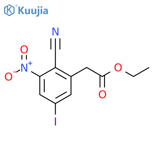 Ethyl 2-cyano-5-iodo-3-nitrophenylacetate structure