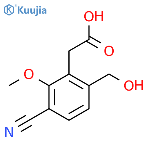 3-Cyano-6-hydroxymethyl-2-methoxyphenylacetic acid structure