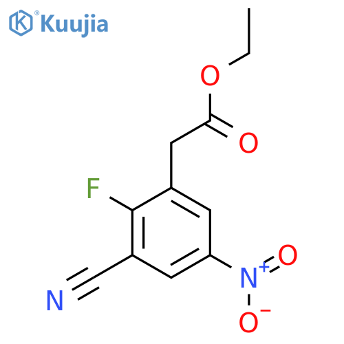 Ethyl 3-cyano-2-fluoro-5-nitrophenylacetate structure