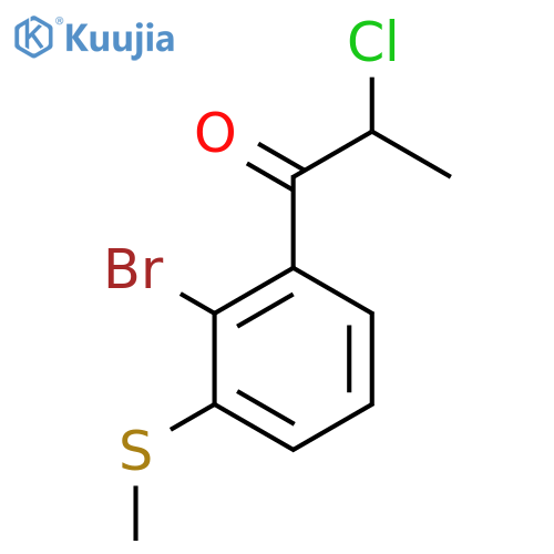 1-(2-Bromo-3-(methylthio)phenyl)-2-chloropropan-1-one structure